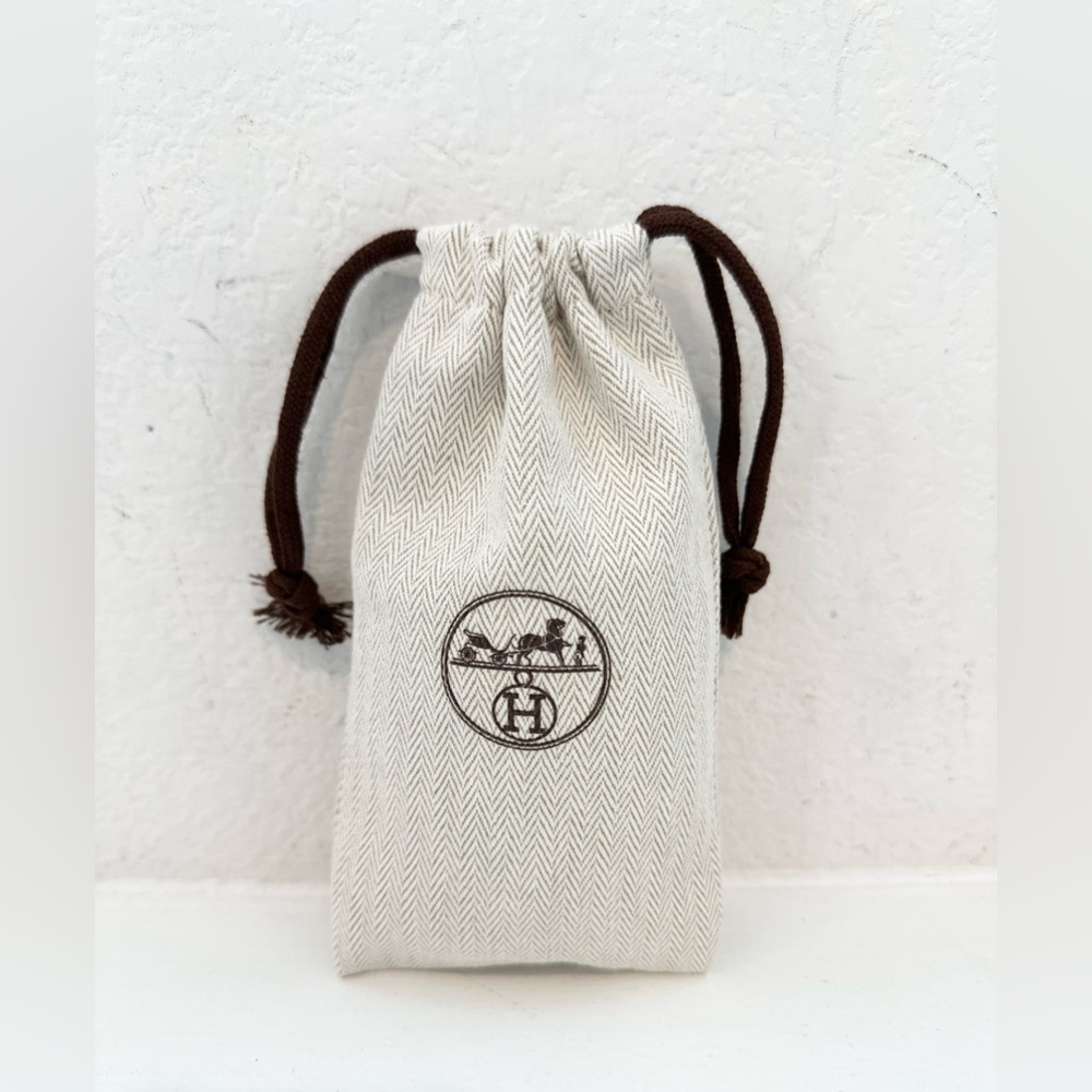 Authentic Hermes Small Drawstring Dust Bag 7” x 4”